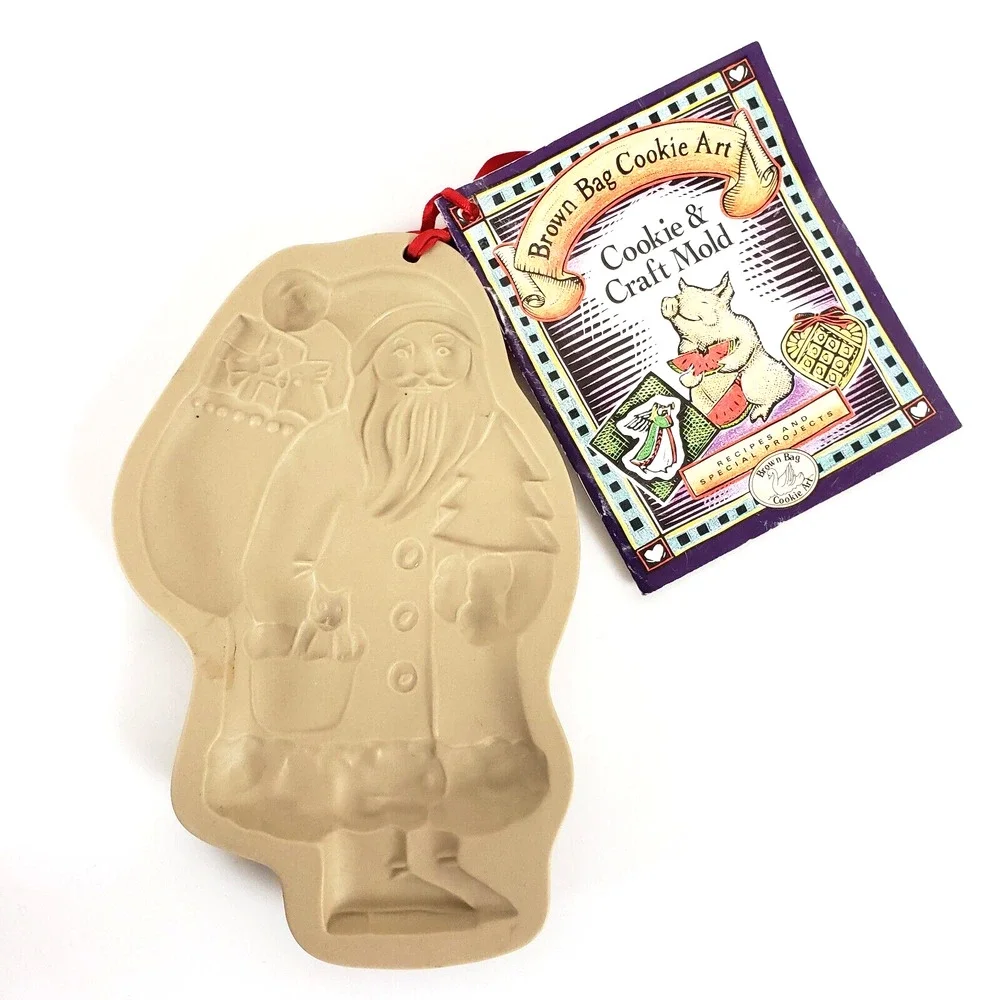 NEW!! 1983 Vtg Brown Bag Cookie Art St. Nicholas Cookie Craft Mold Santa Claus